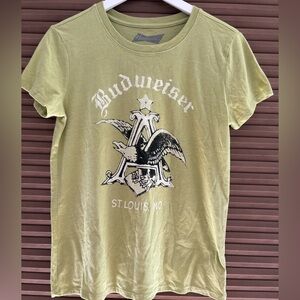 Lucky Brand Olive Green Tee with Budweiser Graphic